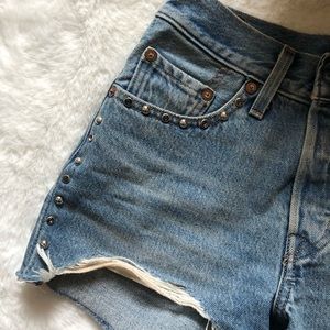 Levi Studded High Rise Shorts